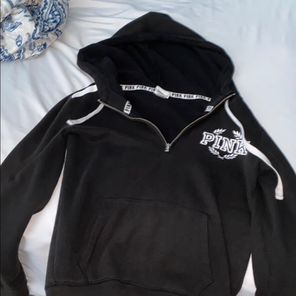 black and white quarter zip hoodie